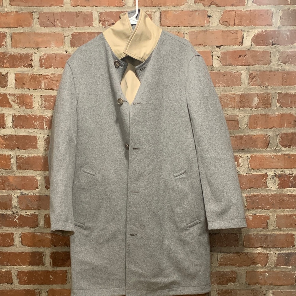 Reversible Men's Tan Overcoat - Picture 2 of 2